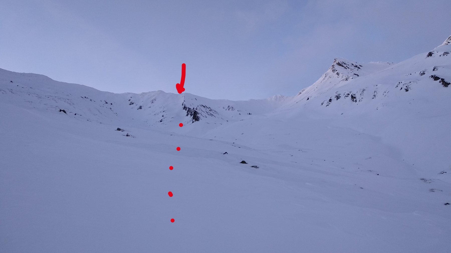 colle tra Tete Rouge a sx e col sud Menouve a dx