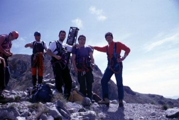 Gianni, Guido e Stelvio in vetta al Procinto (2-5-1999)