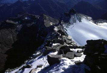 la cresta Sud seguita in salita, vista dalla vetta (14-10-2001)