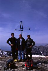 Stelvio, Franco e Davide in vetta alla Penna di Sumbra (17-3-2002)