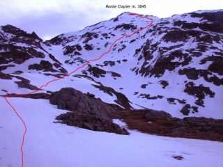 il versante di salita seguito per la cima (22-5-2005)