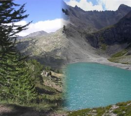 Uno sguardo sull’alta Valle della Clarèe dal sentiero di salita e al Colle dal Lac de Baraudes