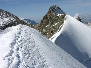 la bella cresta nevosa e la vetta principale del Monte Bellavista (10-9-2006)