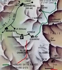 Una mini mappa di accesso tratta dal sito del refuge d'Averole