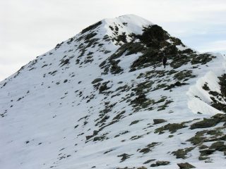 ultimi metri di cresta prima di raggiungere la cima (21-1-2007)