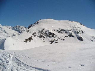 Il Mont Brulè visto scendendo dalla Kurz