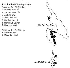 cartina delle scalate possibili a PHI PHI Island