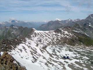 Panorama verso ovest con sfondo Monte Bianco