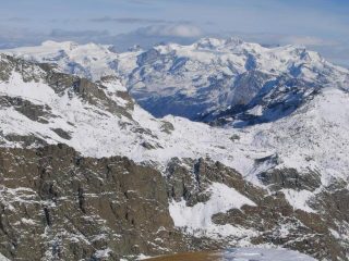 Il Monte Rosa visto dalla Cimetta Rossa.