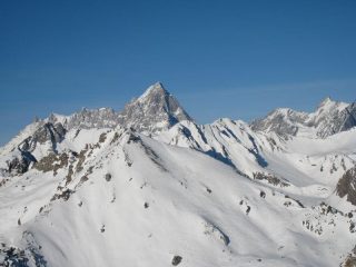 Gr.Jorasses e cresta di Rochefort viste dalla cima