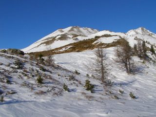 La parte alta del percorso, quasi priva di neve