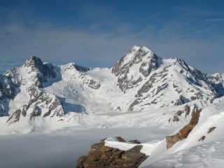 Aig.de Glaciers-Aig.de Trelatete-Petit Mont Blanc visti dalla vetta