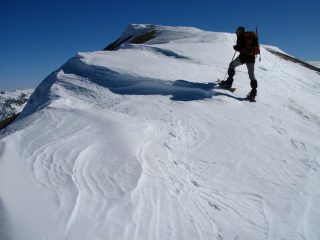 Roberto sale al Monte Bodoira lungo la cresta Nord-Est (17-2-2008)