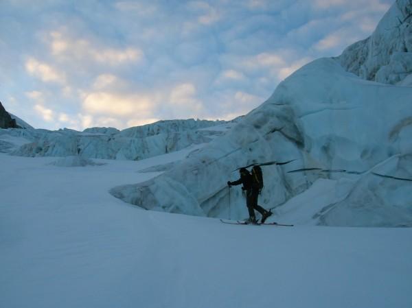 salita sul ghiacciaio di Laveciau