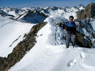 Davide sulla cresta sommitale del Becco Grande (2-3-2008)