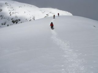 salendo nella parte alta del Vallone di Schiantalà (16-3-2008)