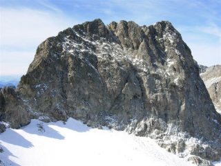 La parete est del Clapier con il ghiacciaio omonimo
