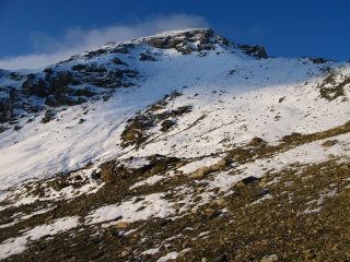 la cresta Nord della becca di Suessa e la Punta 3112 m. vista salendo al Col Vaudet (21-9-2008)