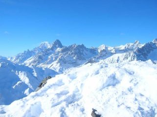 Monte Bianco e Grandes Jorasses viste dalla vetta del Tellier