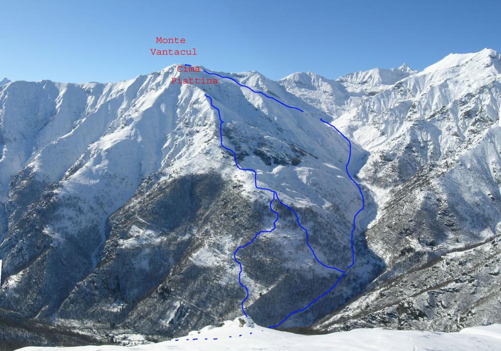 Itinerario Cima Piattina e Vantacul, visti dal Monte Sevin