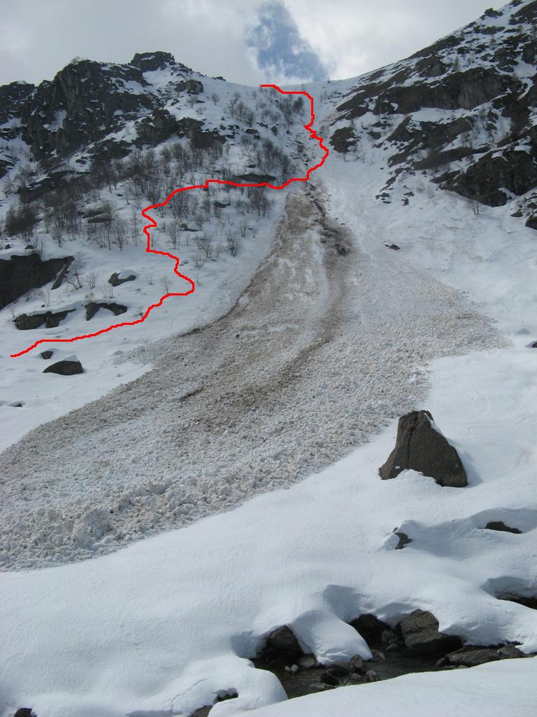 il canale che porta all'alpe san bernè, condizioni attuali...