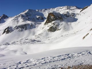 il Pic du Lac Blanc m. 2980 osservato dal Col du Vallon m. 2645 (31-12-2006)