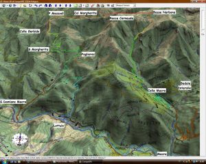 Traccia GPS su mappa 3D Anello Rocca Cernauda da Lottulo
