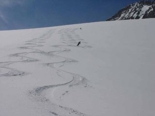 Scendendo sul Glacier d'Arnès