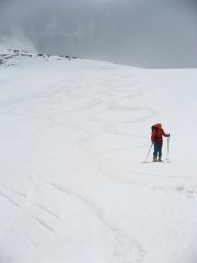 Neve bellissima scendendo il Gamsagletscher
