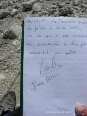 la firma di Simon Kerer...guida e compagno di Unterkircher