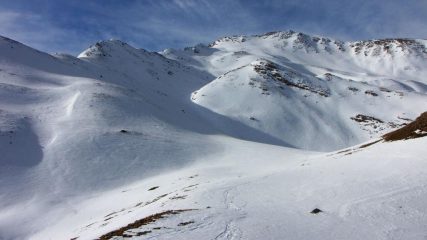 la Montagne de Parpaillon e la parte restante dell'itinerario di salita (21-11-2009)