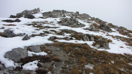 ultimi metri di cresta prima di raggiungere la vetta (22-11-2009)