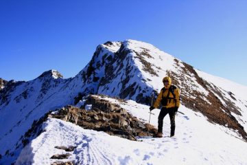 Stelvio nella parte alta della cresta NO del Monte Giordano (28-11-2009)