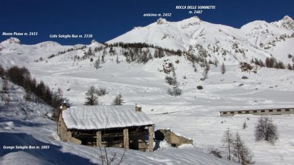 Grange Soleglio Bue e versante di salita (27-12-2009)