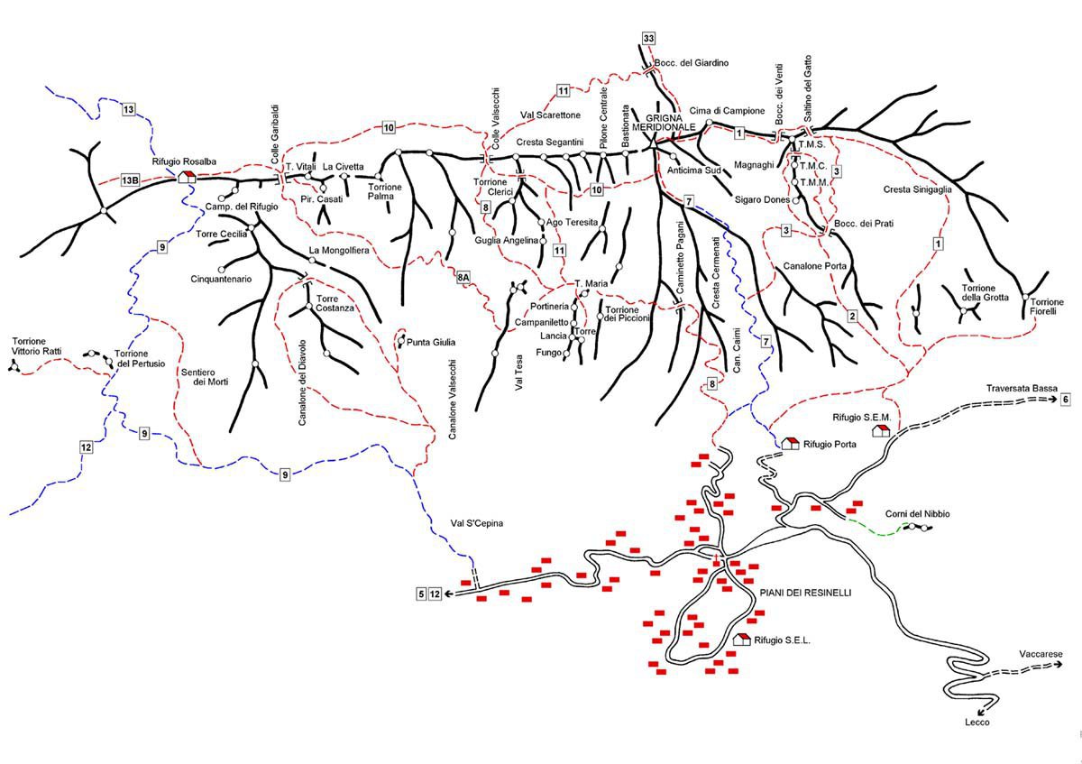 Mappa Grigna Meridionale