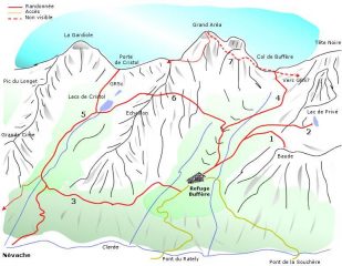 Mappa Nevache - Col de Buffère