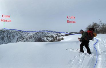 Itinerario Cima Missun, dalla dorsale verso Colla Rossa