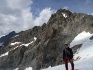 Discesa, sotto il Col du Glacier Blanc, sfondo il Pic e tutta la cresta Sud