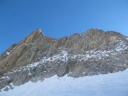 La cresta dell'Aiguille vista dal ghiacciaio