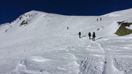 momenti di salita dei pendii orientali del Mont Telliers...su neve ottima ! (5-2-2011) 