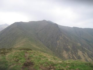 La cresta di salita vista da cima Ventolaro
