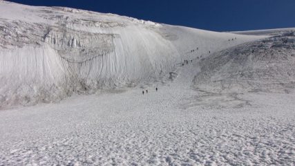 la ripida rampa che si deve superare per raggiungere il Col de l'Arpont (3-7-2011)