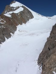 parte della salita vista dal Petit Mont Blanc 