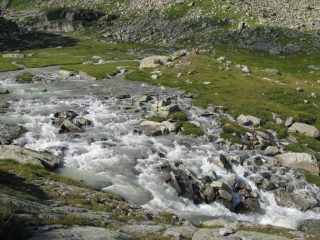 La piena del torrente all'Alpe Bruna di sopra