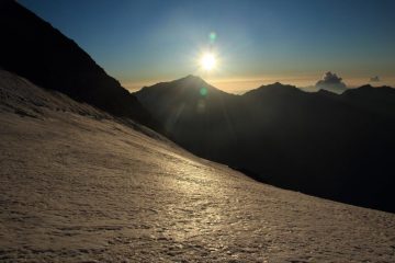 una spettacolare alba sull'Hohbalmgletscher (11-9-2011)