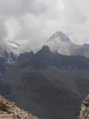 15 - dal colle vista su Grand Cordonnier, Rognosa d'Etiache e ghiacciaio del Sommeiller