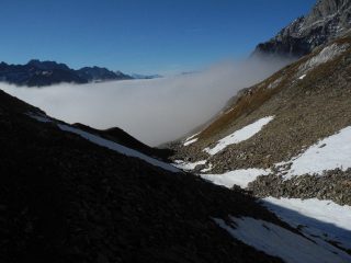 Dal Col Petit Ferret le nuvole lato valle d'Aosta