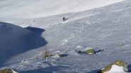 Davide in discesa lungo il versante NO della Tete Ronde (1-1-2012)