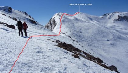 la nostra via di salita per raggiungere la cima (3-3-2012)
