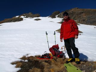 Io, Alberto, sotto Corno Bussola (3023 m), nel punto in cui ci siamo fermati a quota 2865 m